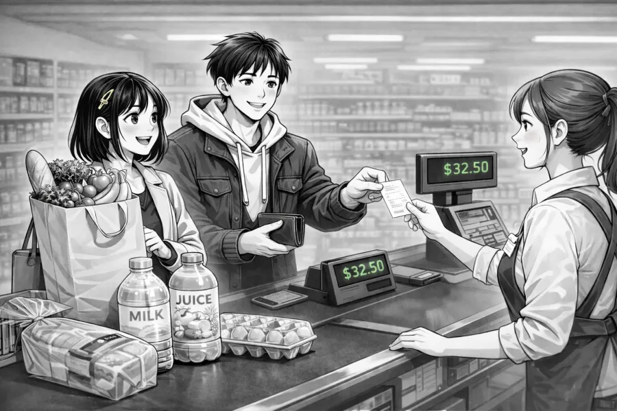 Grocery checkout English lesson